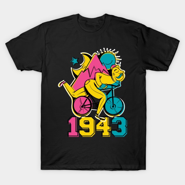 1943 LSD Trippy Bike Acid Drugs Trip Psychedelic T-Shirt by wbdesignz